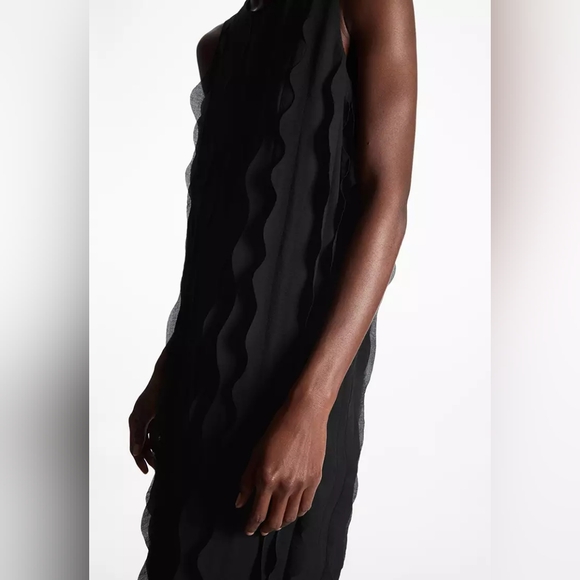 COS Laser-Cut Ruffled Dress size 2 - Picture 3 of 9